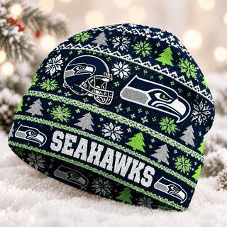 Seattle Seahawks Christmas Beanie Hat Seahawks Game Hat Sports Gift Unisex