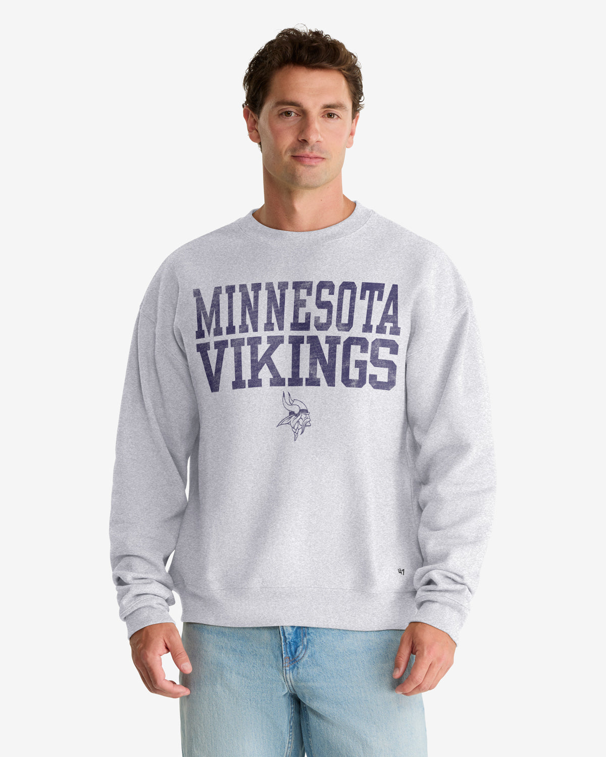 Minnesota Vikings x 47 Brand Merch Campus Stack Sweatshirt Vikings Game Gear Gifts