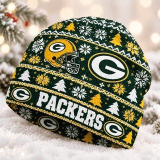 Green Bay Packers Christmas Beanie Hat Packers Football Xmas Hat Packers Pride Gift