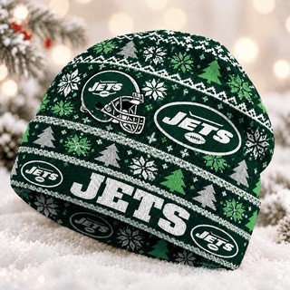 New York Jets Christmas Beanie Hat Jets Football Xmas Hat Gift For Sports Lovers