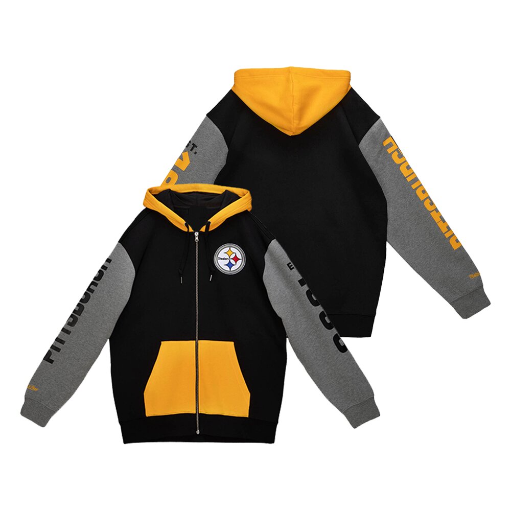 Pittsburgh Steelers Mitchell & Ness Zip Up Hoodie Steelers Game Clothes Sports Gifts