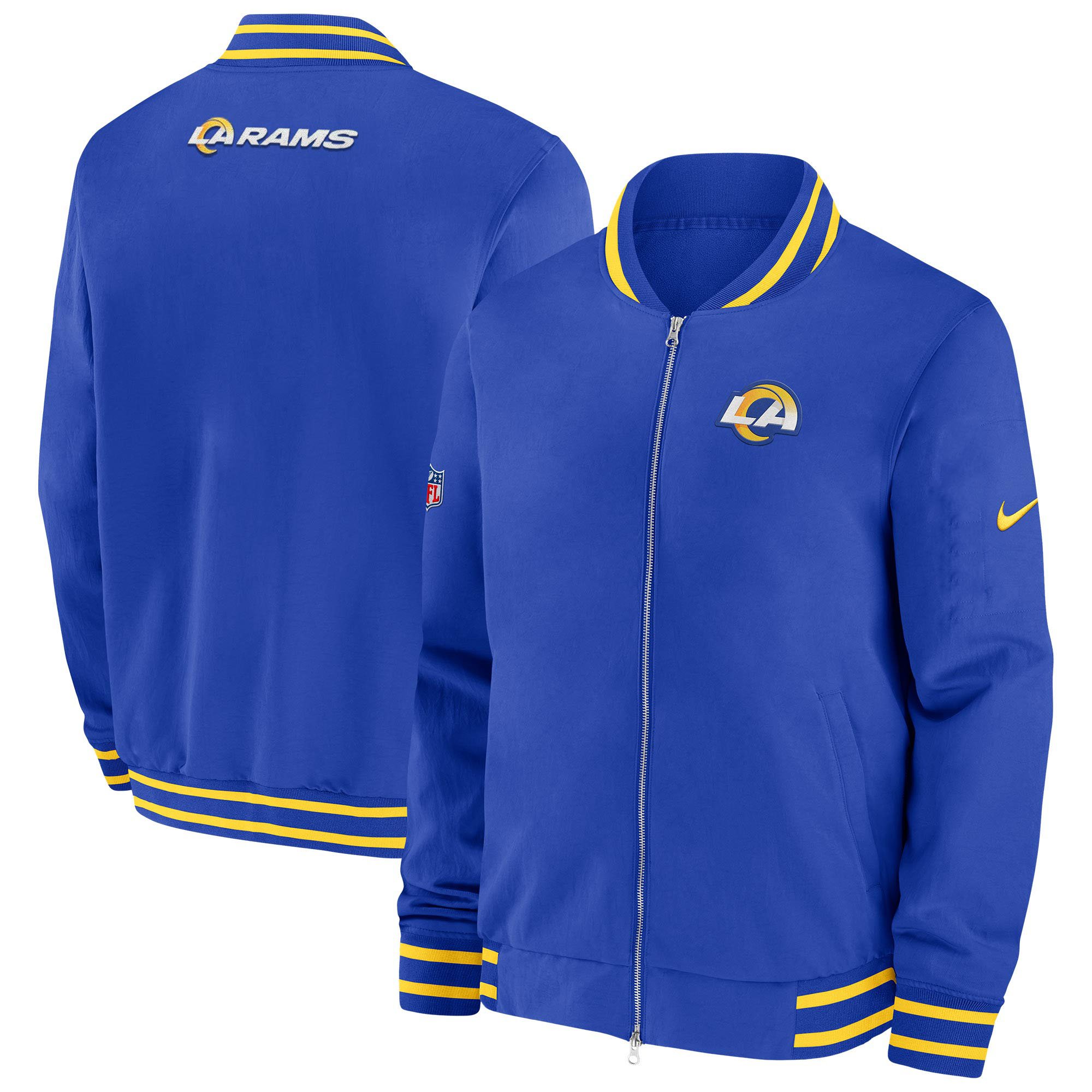 Los Angeles Rams Sideline Coach Bomber Jacket Ram Game Outfits Sportswear Gift