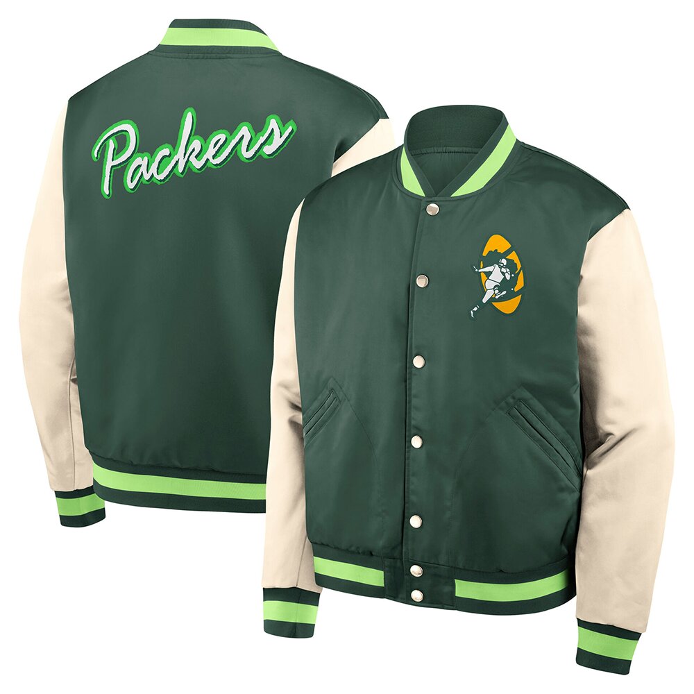Green Bay Packers Sideline Coach Bomber Jacket Packers Pride Wear Husband Gifts