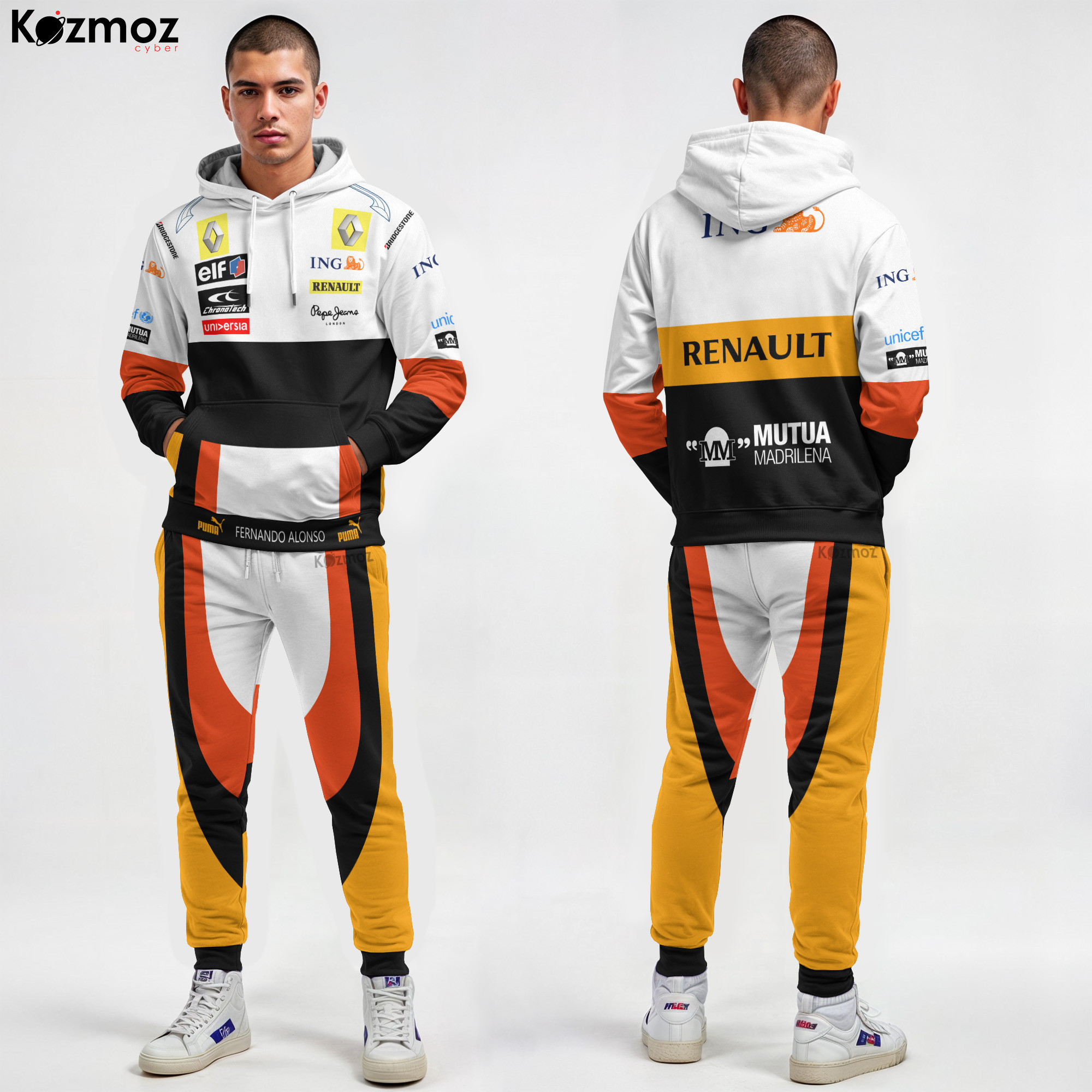 Close-up of Kozmozcyber cut-and-sew racing apparel fabric and sublimation print detail