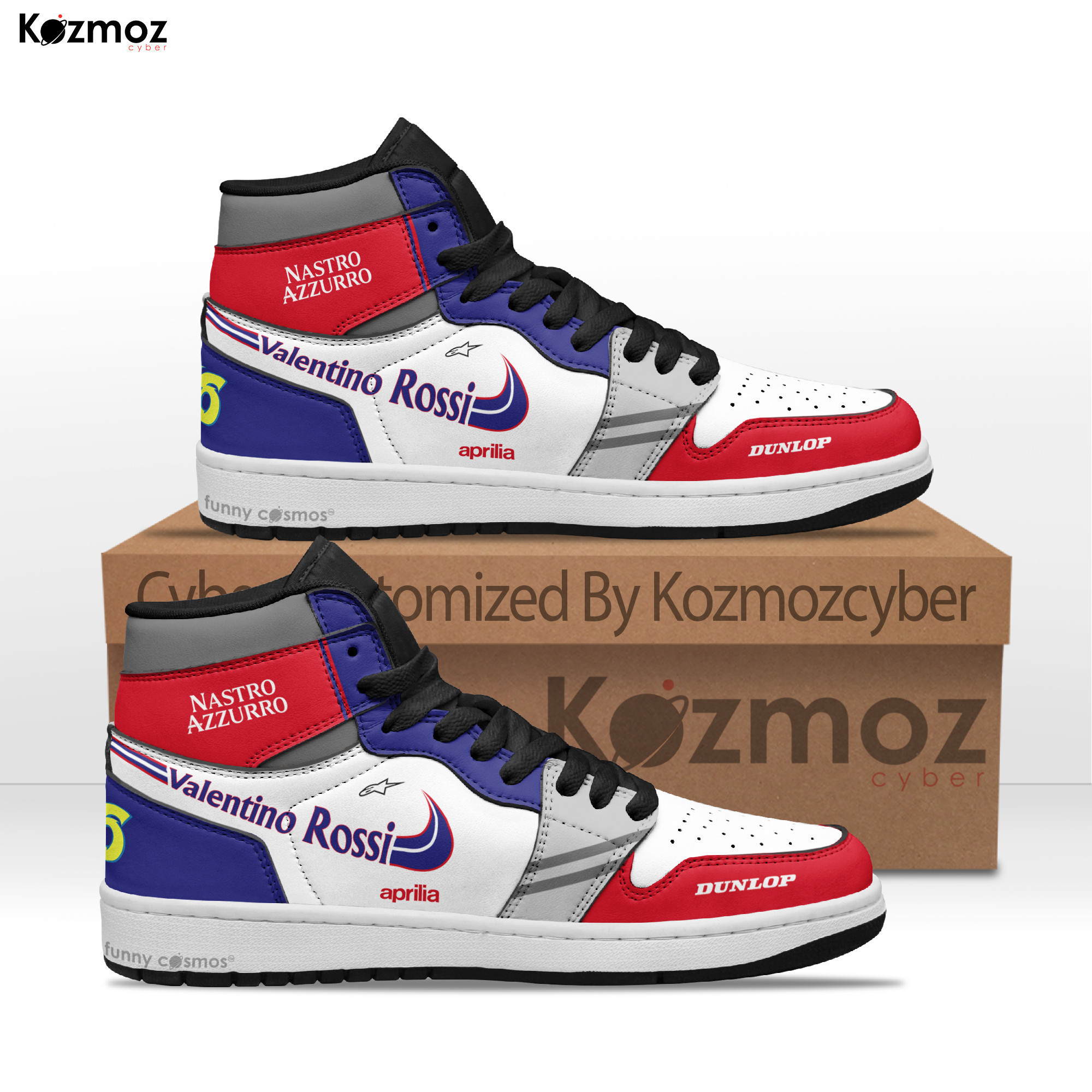 Valentino Rossi’s custom-designed motorsport clothing features playful designs and personal touches that connect with his fans.