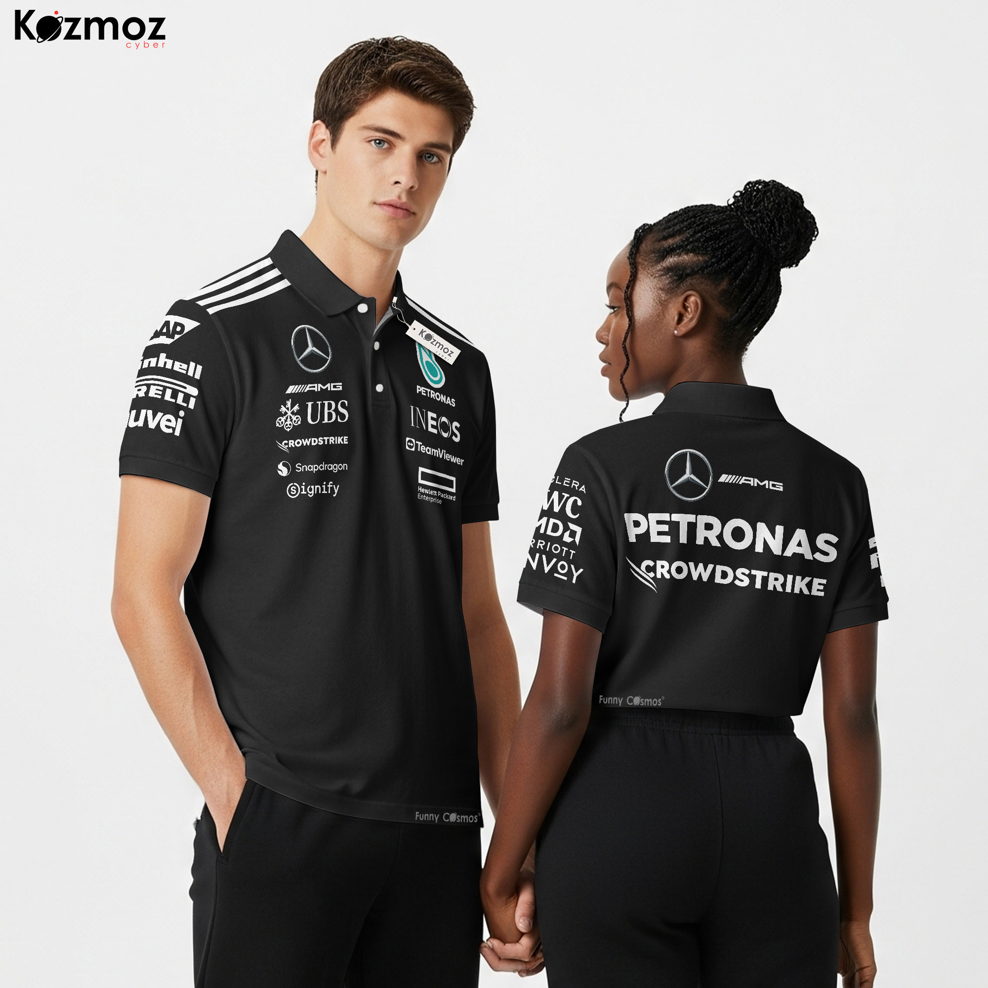 Silver Arrows 2025 Stealth Black Racing Team Tribute Polo Shirt