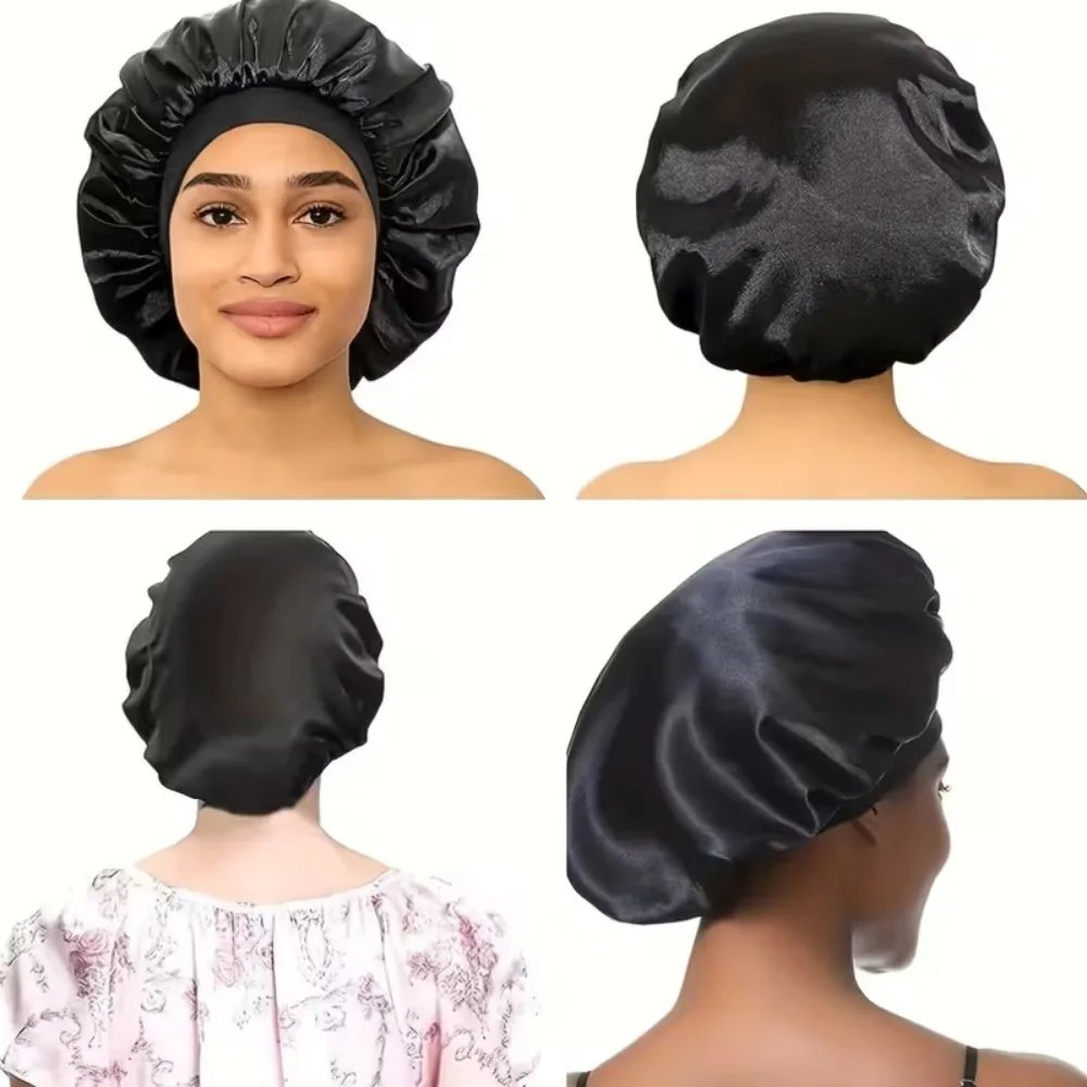 The satin bonnet worn, from four sides