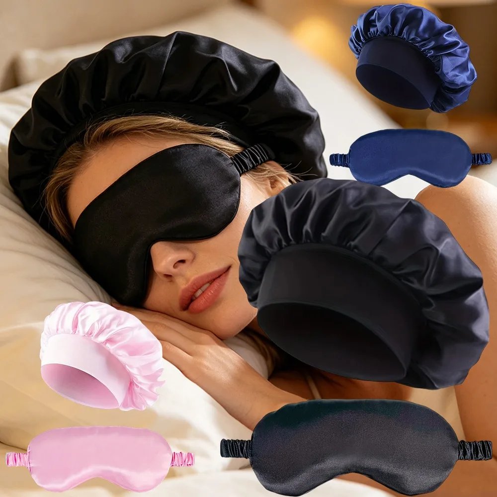 Asleep in the satin bonnet and eye mask