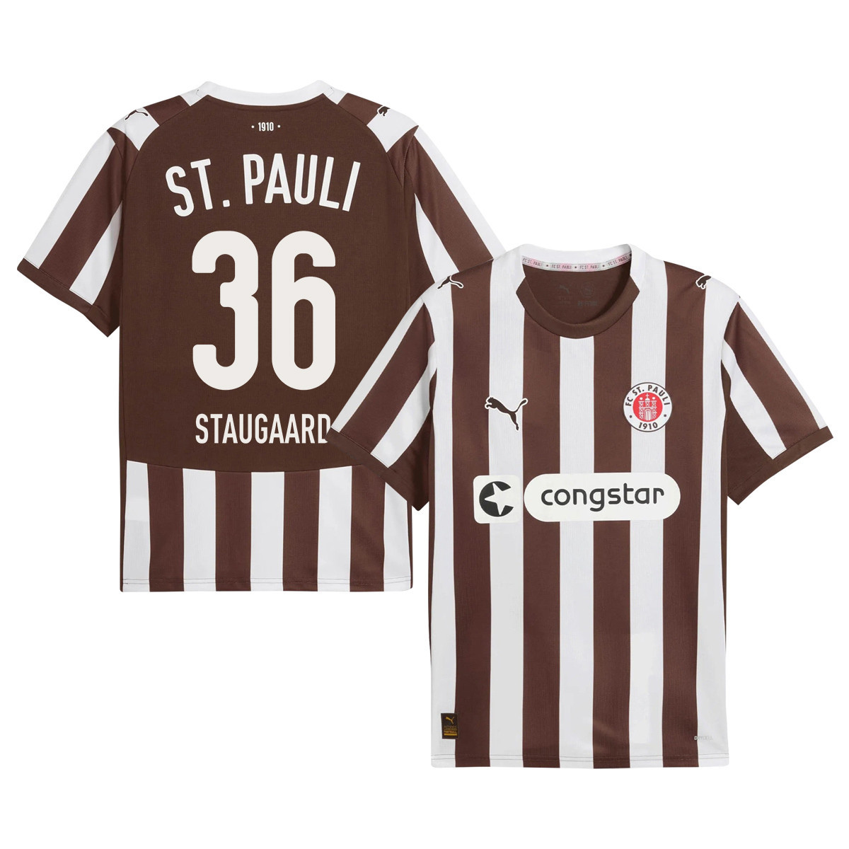 Emil Staugaard 36 St. Pauli 2025/26 Heim Herren Trikot - Braun - fankluft