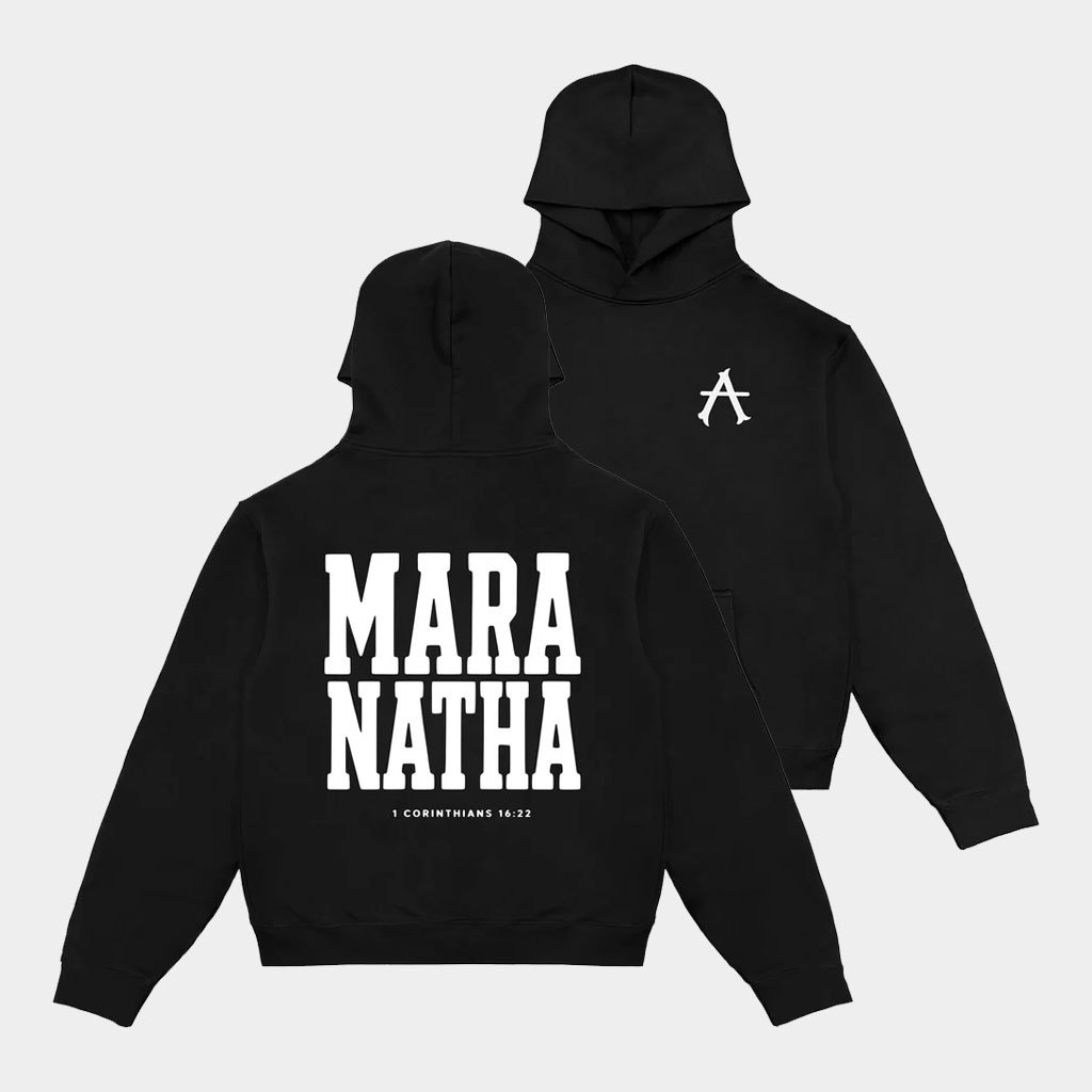 2819 Merch 2026 Maranatha Hoodie Black Bible Verse Clothing Present For Religious