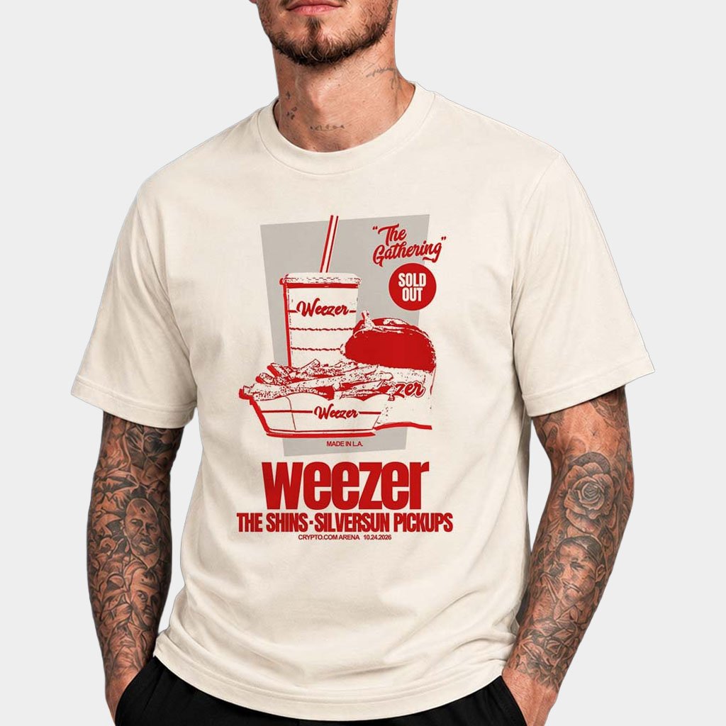 Weezer Los Angeles CA Event Poster T-Shirt 2026 Weezer Merch Gift For Rock Band Fans