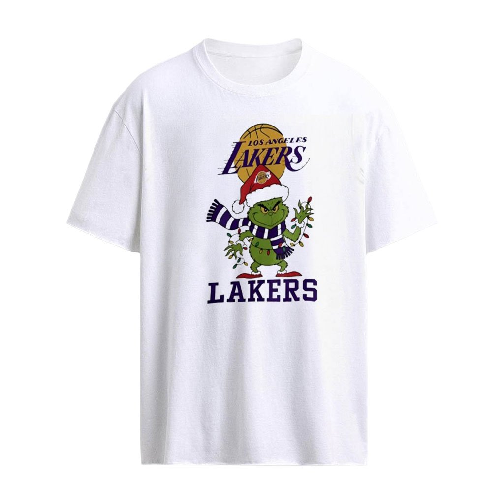 Grinch Los Angeles Lakers heart hands sign Christmas 2026 shirt