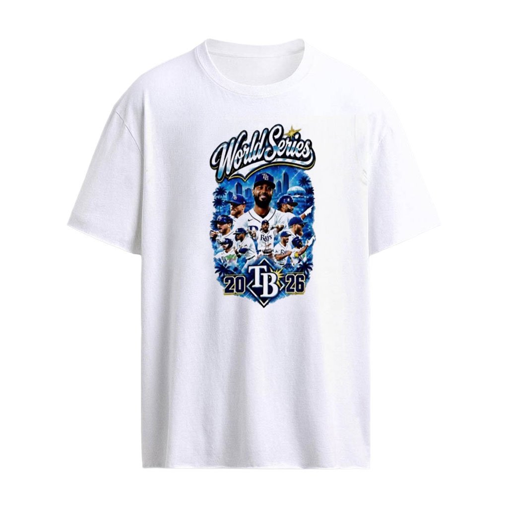 Tampa Bay Rays MLB 2026 baseball players collage city skyline shirt