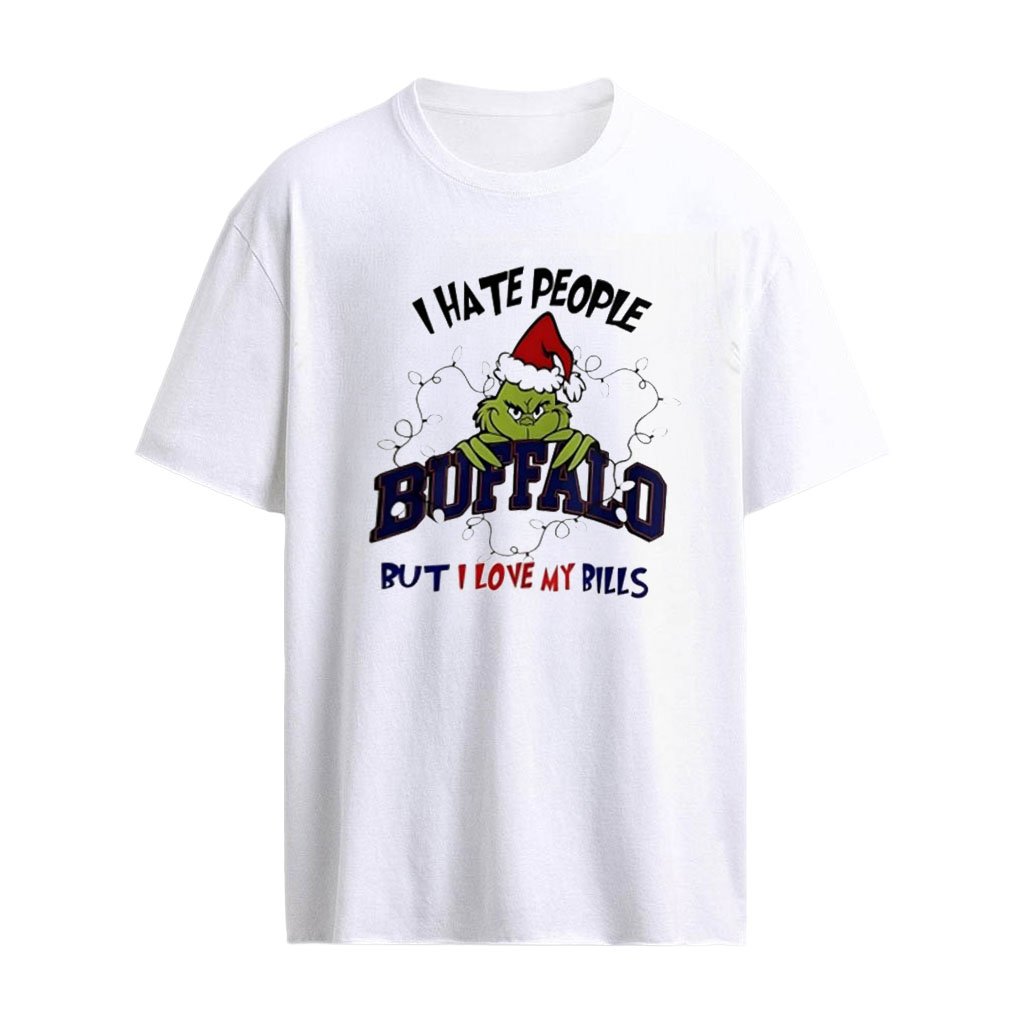 Grinch I hate people Buffalo Bills but I love my Bills Christmas shirt