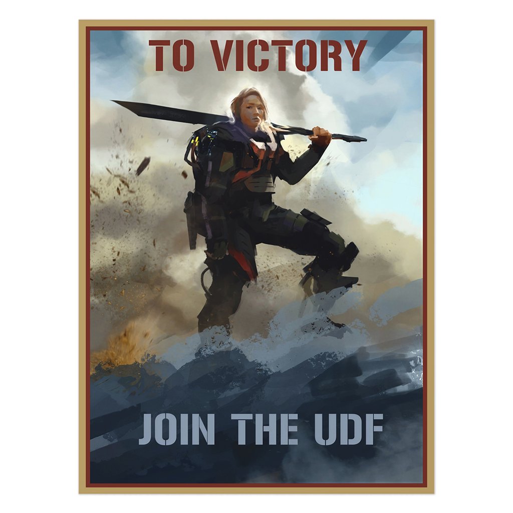 To Victory Join The UDF Uncoated Poster Edge Of Tomorrow Merch Best Gift For Home Decor