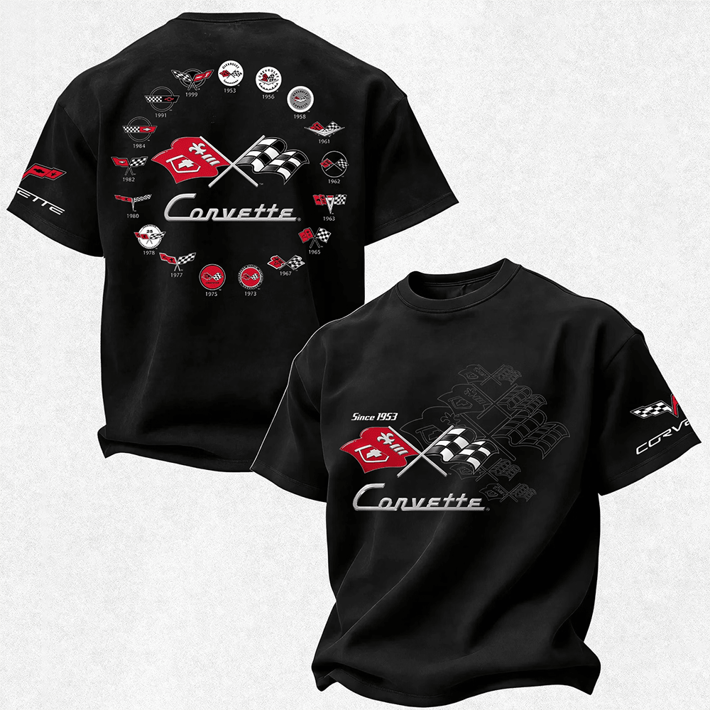 Corvette Merch Vette Punisher Skull Vintage Biker T-Shirt Gift For Car Enthusiasts