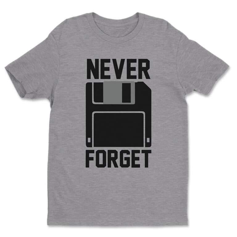 Never Forget Floppy Disk T-Shirt Erlich Bachman Silicon Valley Apparel Gift For Comedy TV Show Fans
