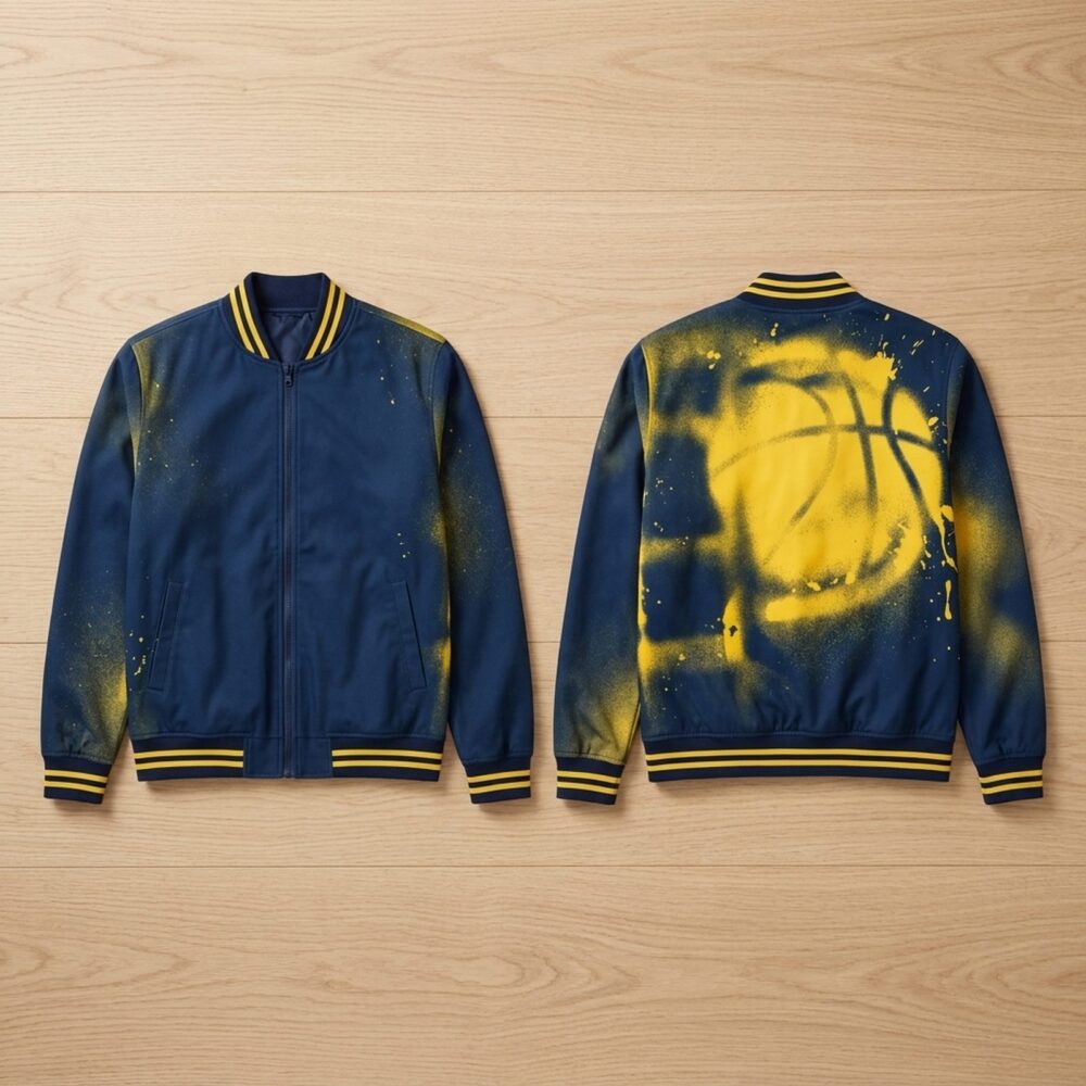Tyrese Haliburton Indiana Pacers Merch Yellow Spray Bomber Jacket Gift For Basketball Fans