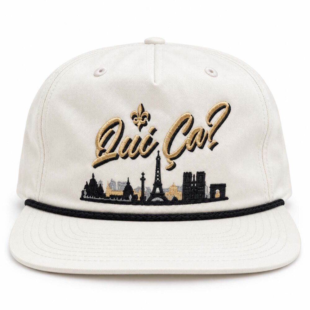 New Orleans Saints Merch Hat 2026 Jeff Landry Oui Dat Paris Rope Cap Gift For Dad