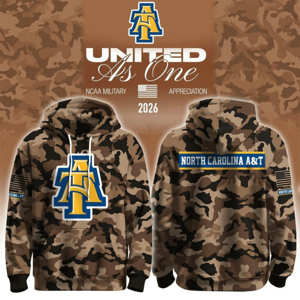 North Carolina A&T Aggies Merch Military Appreciation 2026 Camo Hoodie Gift For Him