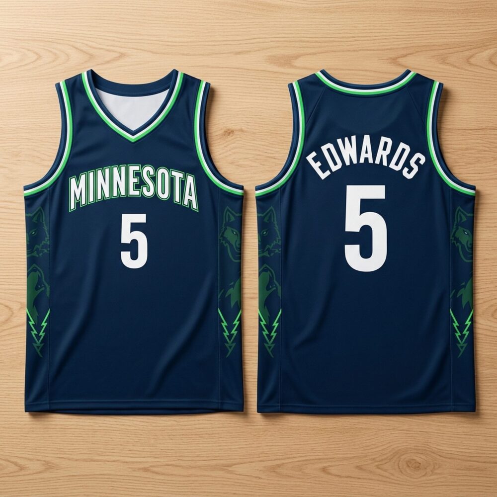 Anthony Edwards Merch Minnesota Classic Game Day Number 5 Basketball Jersey Gift For Basketball Supporters