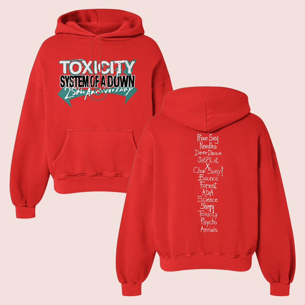 System Of A Down Merch System Of A Down Toxicity 25 Tracklist Hoodie Gift For Alternative Rock Fans