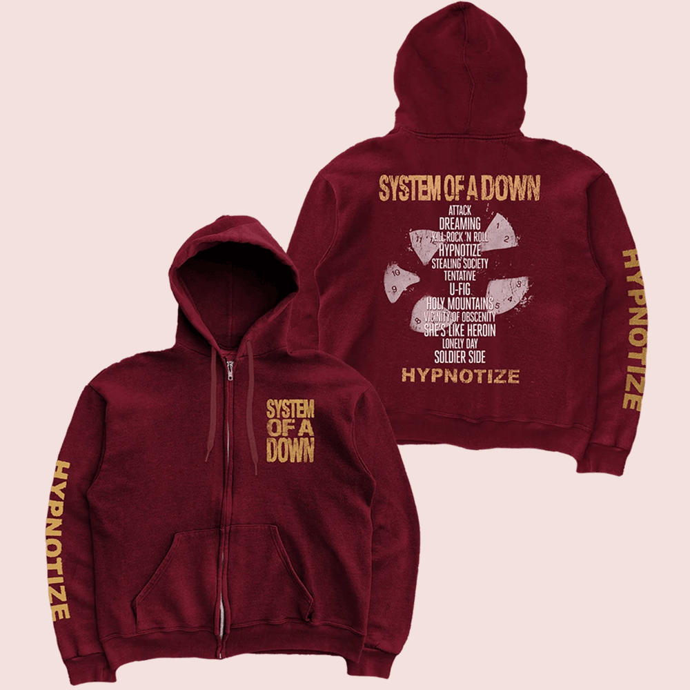 System Of A Down Merch System Of A Down Hypnotize Zip Hoodie Gift For Metal Enthusiasts