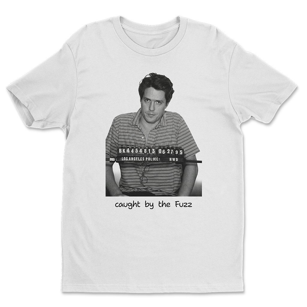 Caught By The Fuzz Hugh Grant Mugshot T-Shirt Mason Eagle vs Shark Apparel Gift For Dad
