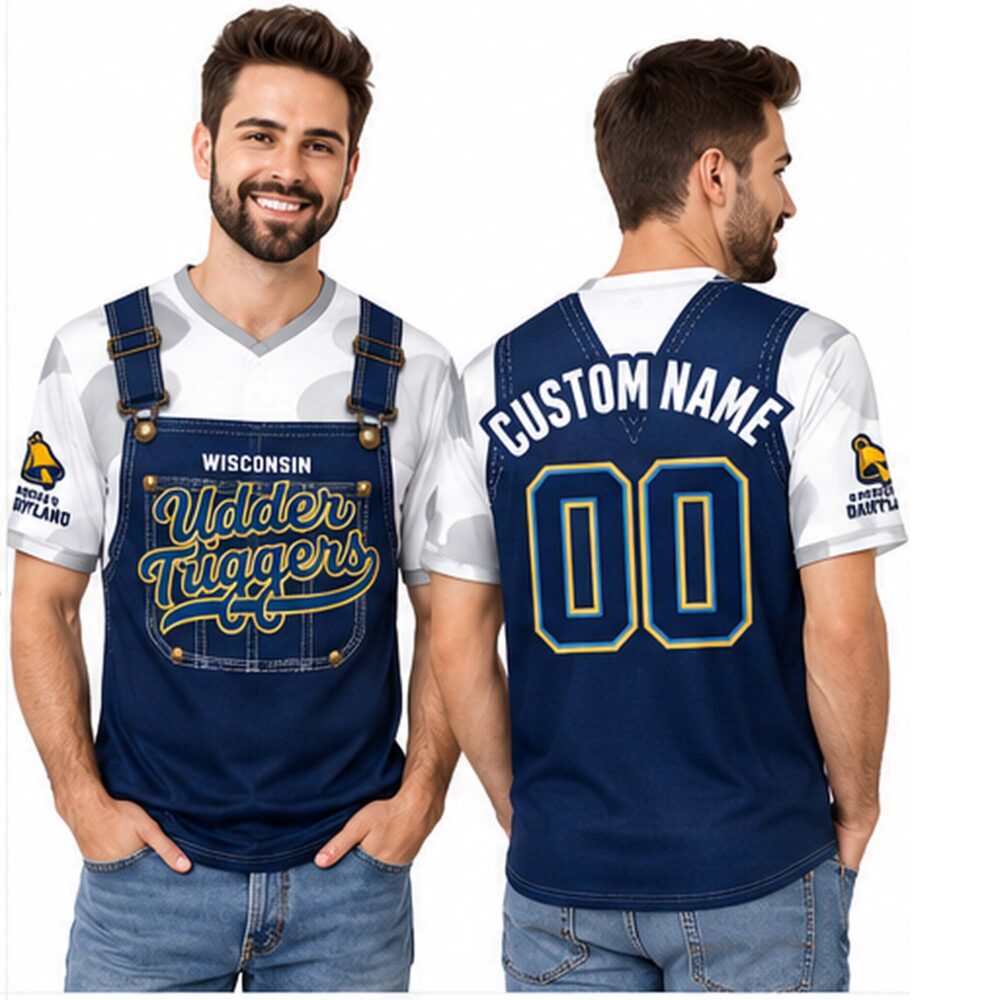 Custom Jacob Misiorowski Merch 2026 Wisconsin Udder Tuggers Overall Jersey T-Shirt Gift For Baseball Fans