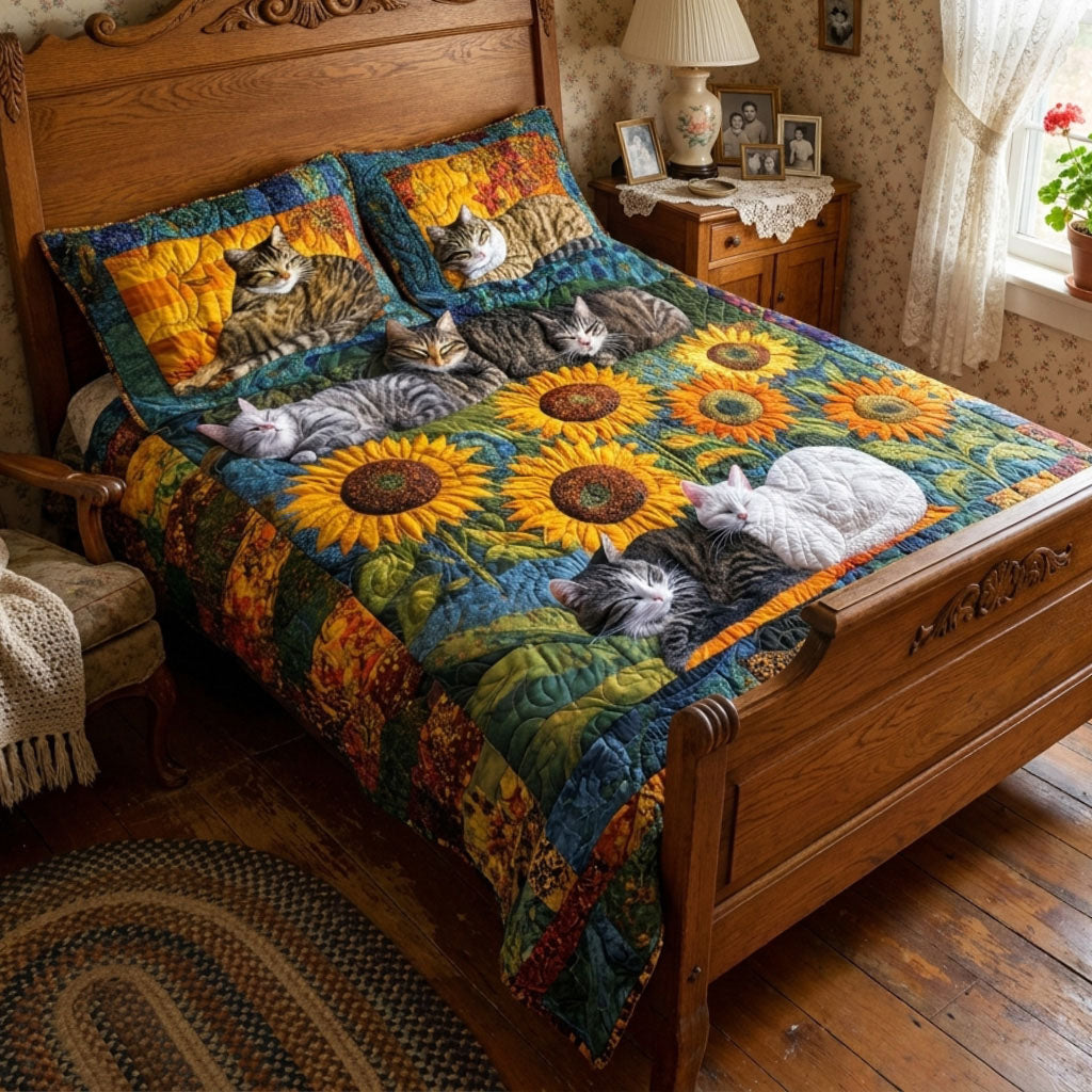 Peaceful Paws Quilted Bedding Set Dog Lover Bedspread Set Pet Lover Gift