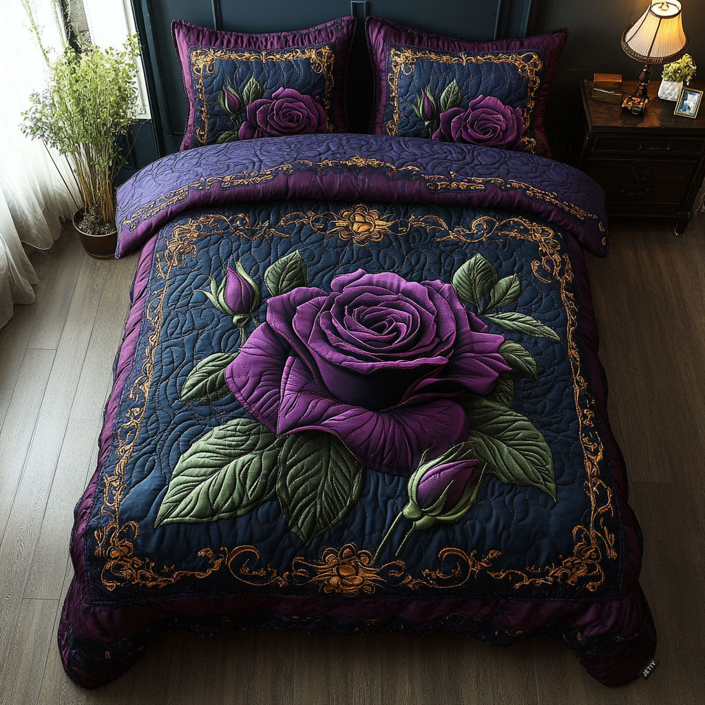 Lavender Elegance Quilted Bedding Set Southwest Cactus Bedspread Set Plant Lover Gift