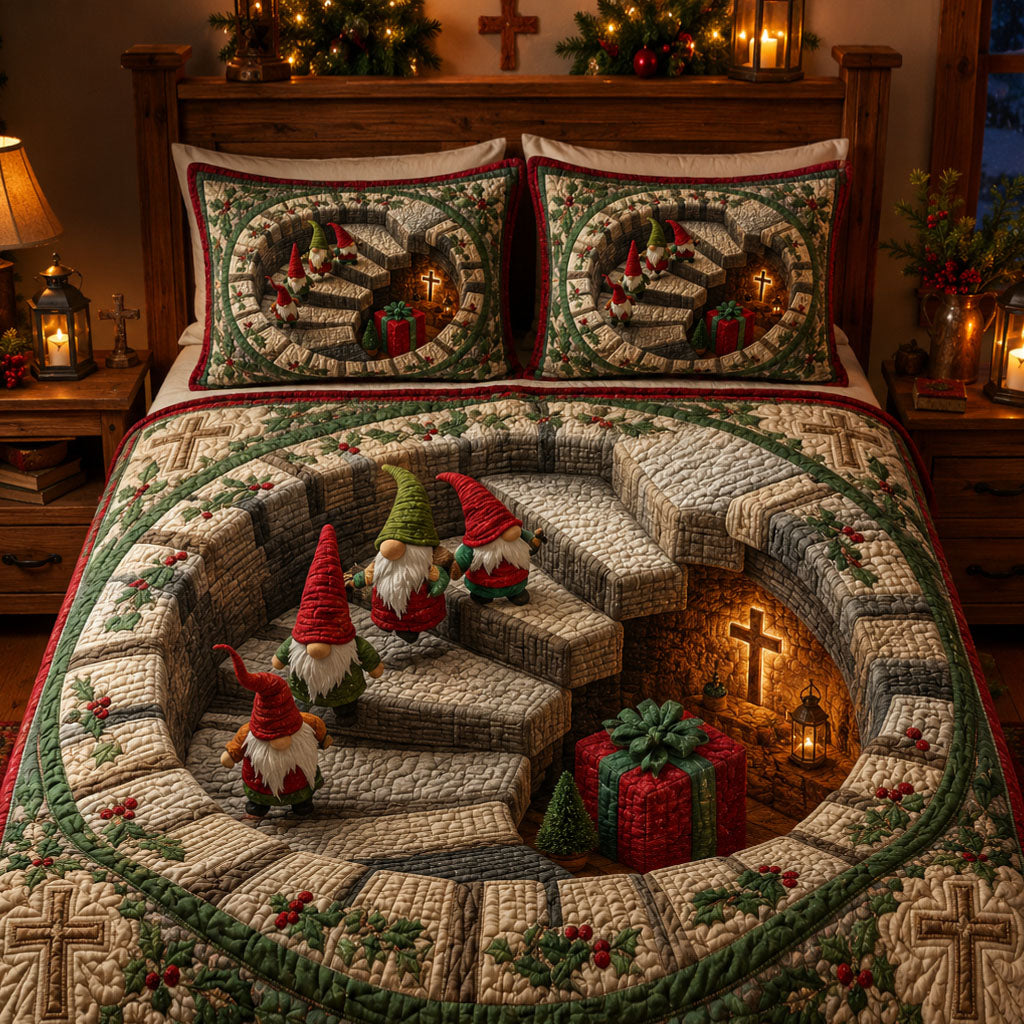 Savior's Light Quilted Bedding Set Bible Verse Bedspread Set Church Gift