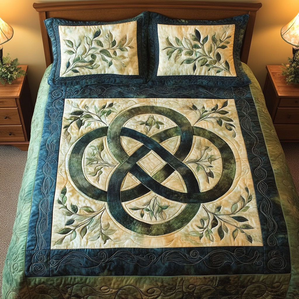 Ethereal Forest Quilted Bedding Set Woodland Nature Bedspread Set Nature Lover Gift