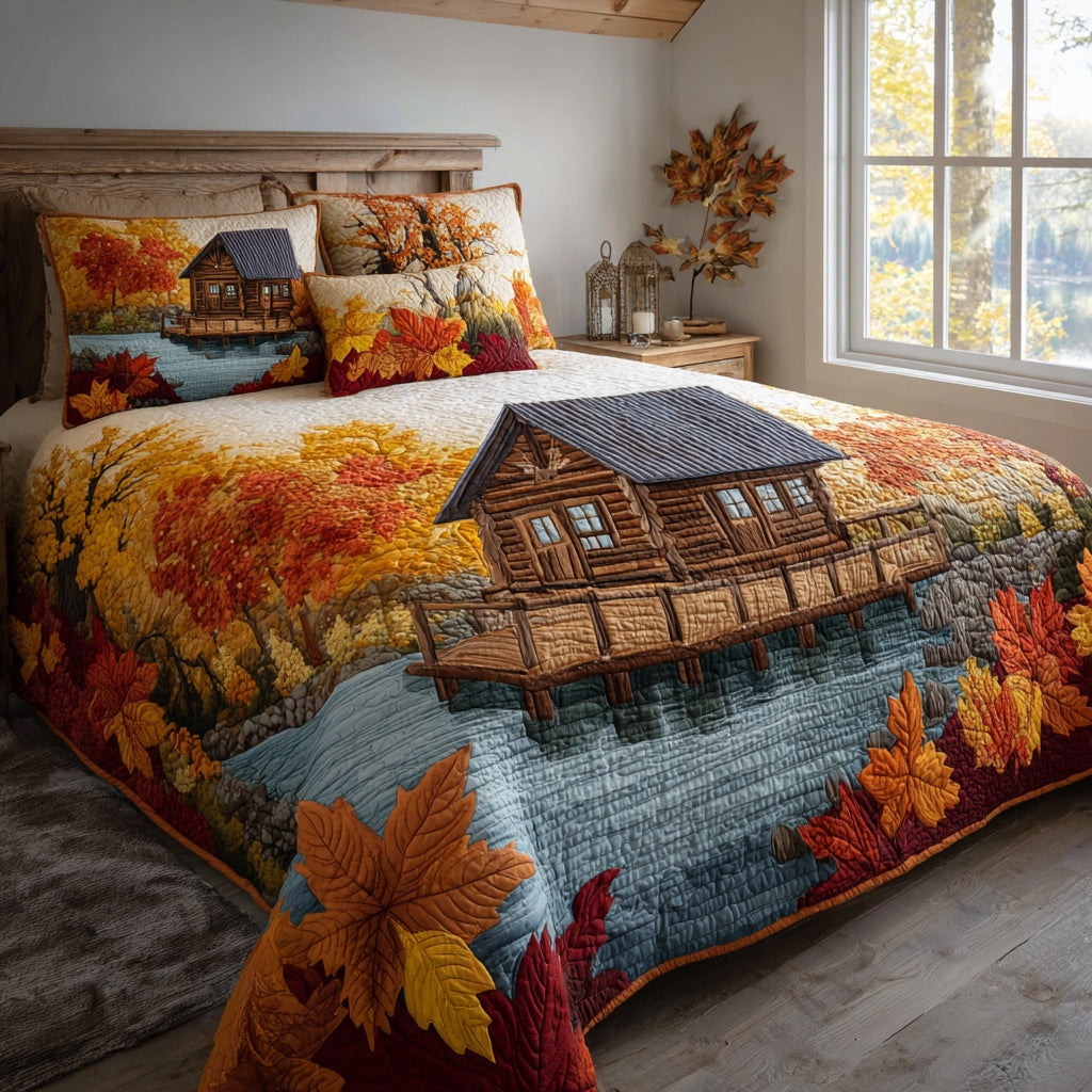 Wooden Pier Quilted Bedding Set Coastal Beach Bedspread Set Beach Lover Gift