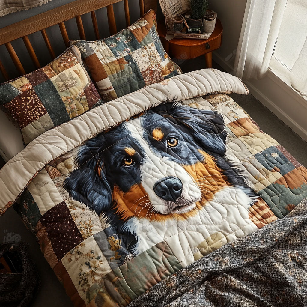 Boundless Aussie Quilted Bedding Set Australian Shepherd Mom Bedspread Set Pet Lover Gift
