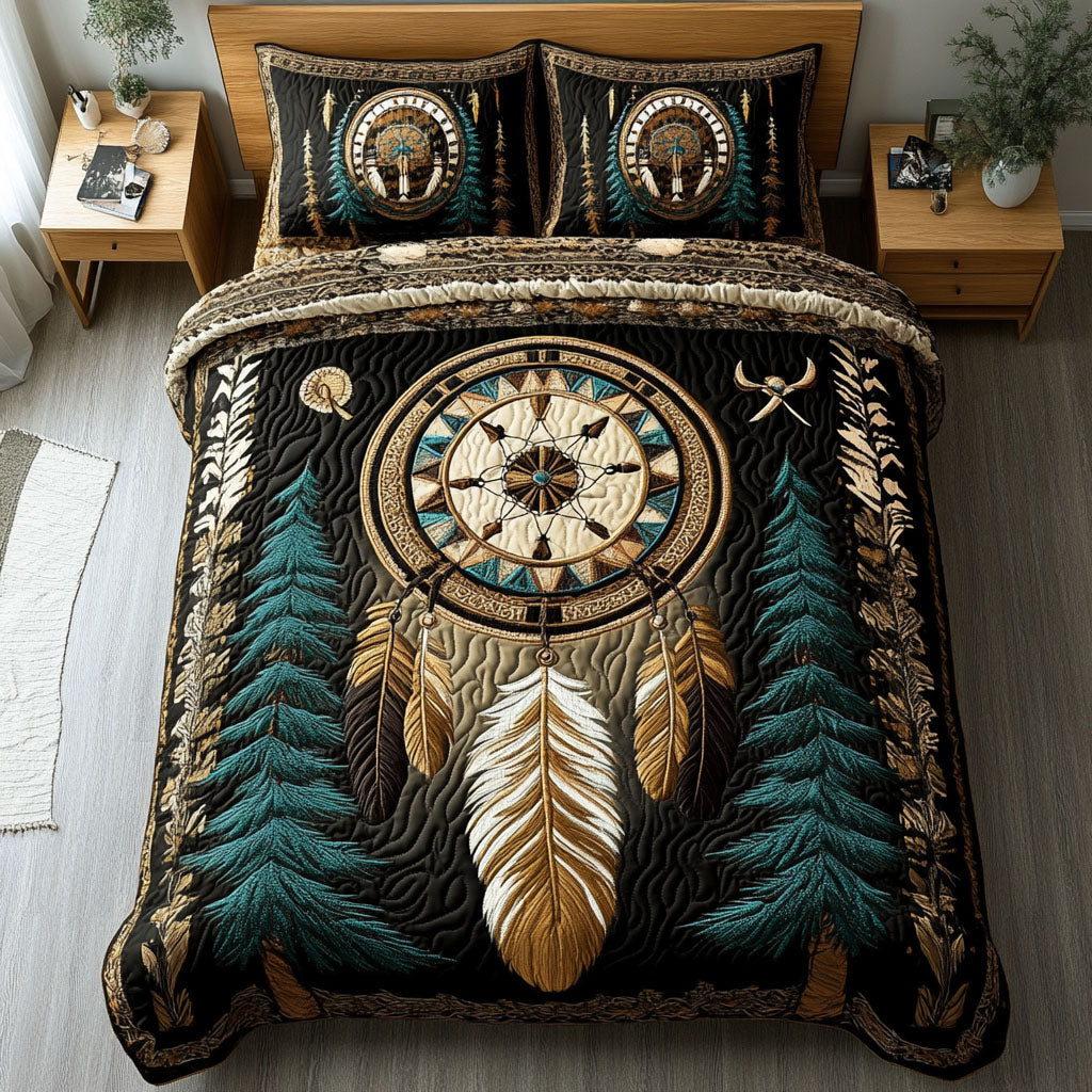 Dreamcatcher Essence Quilted Bedding Set Tribal Southwest Bedspread Set Heritage Gift