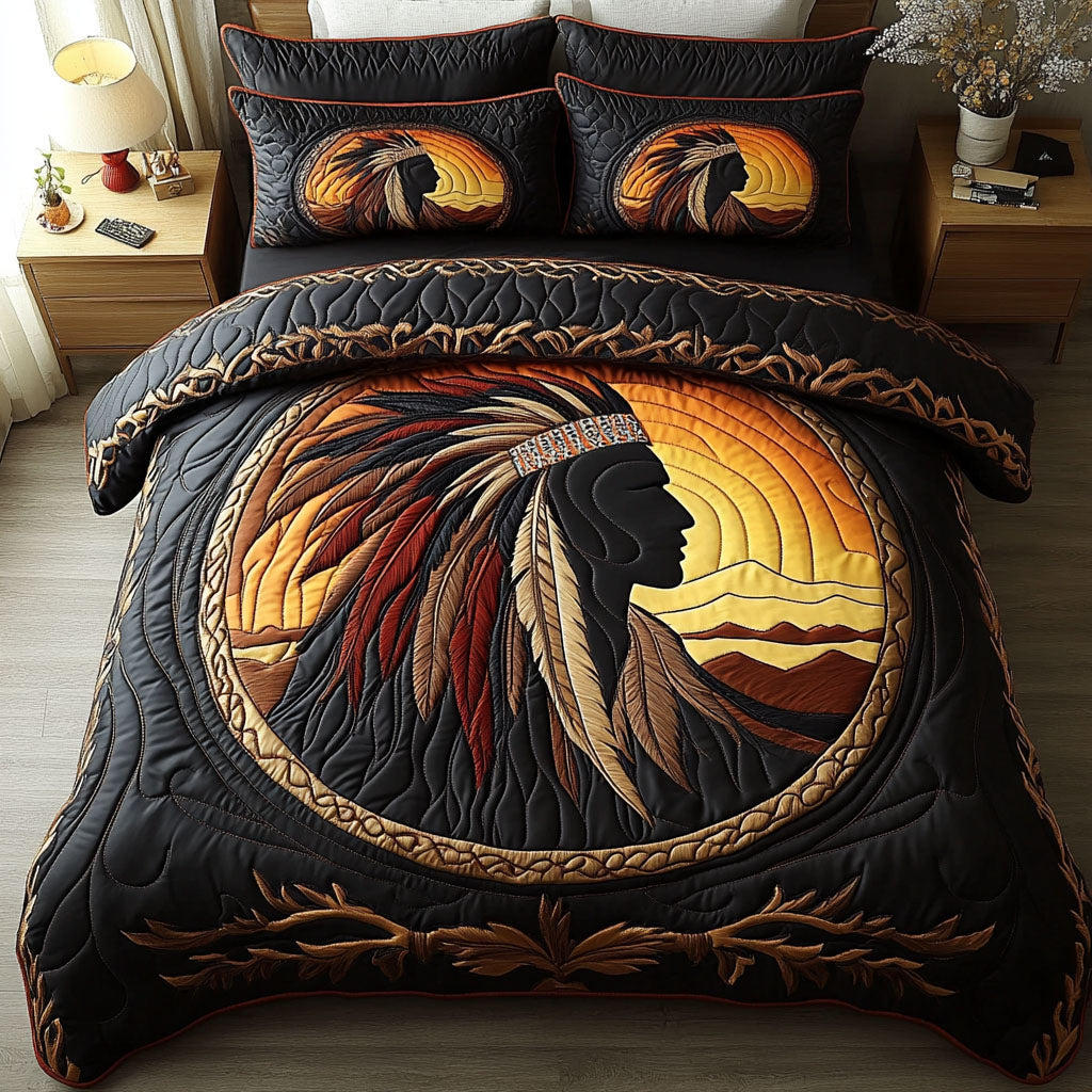 Native Guardian Quilted Bedding Set Western Aztec Bedspread Set Western Lover Gift