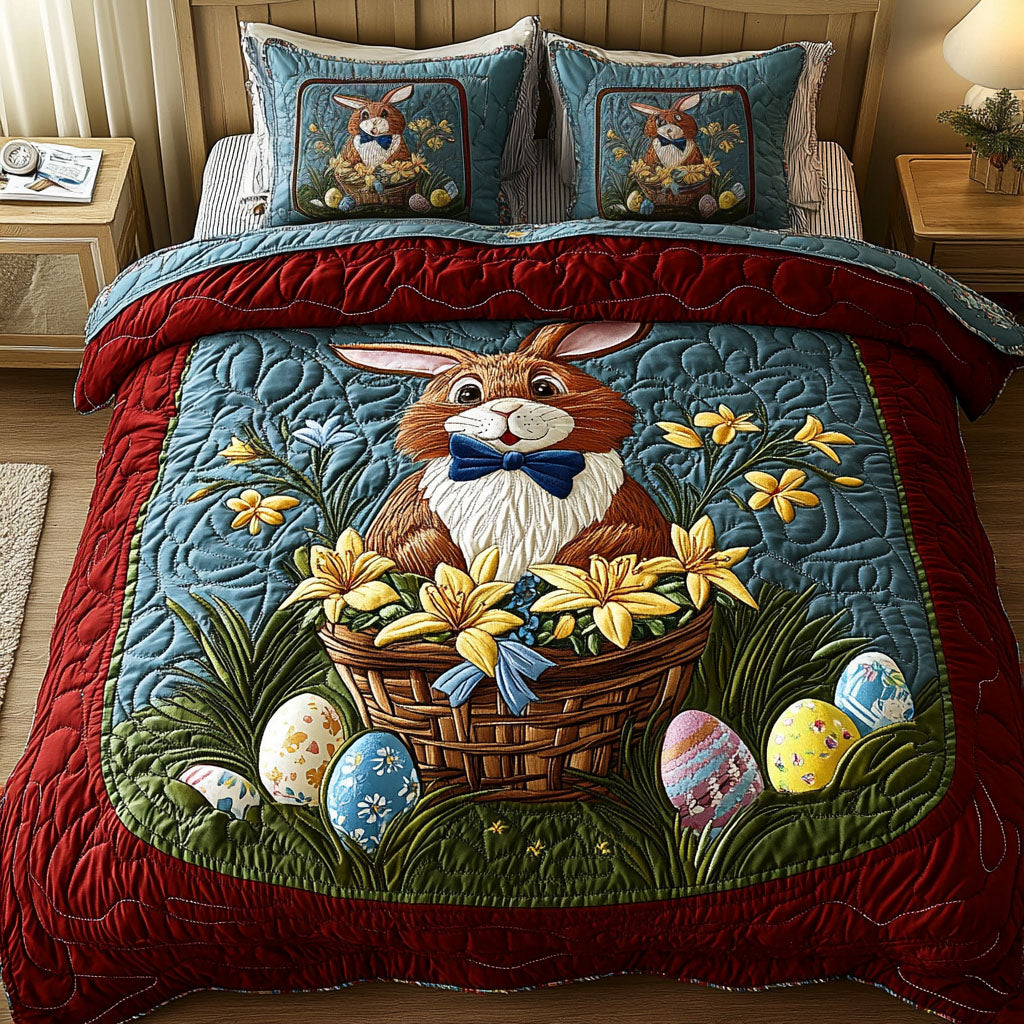Woodland Bloom Quilted Bedding Set Floral Cottage Bedspread Set Gift For Mom