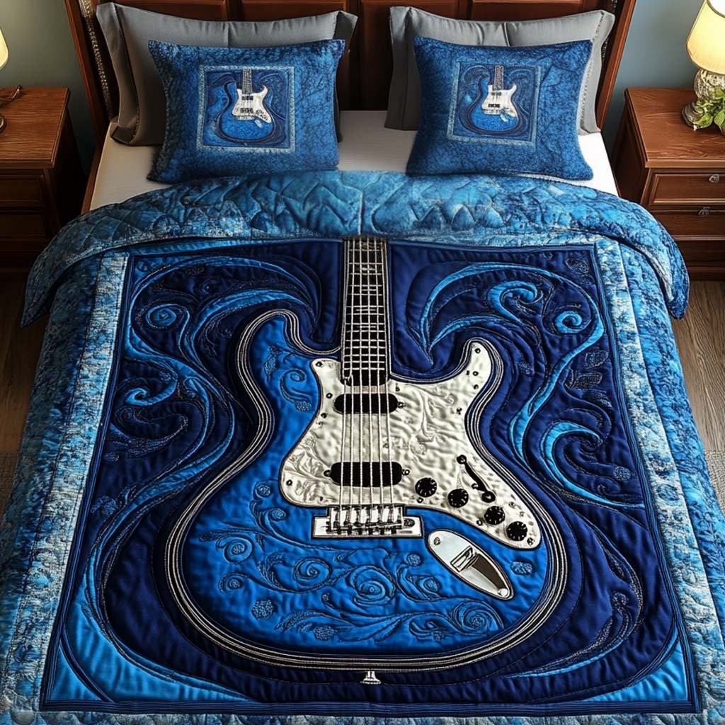 Ocean Melody Quilted Bedding Set Nautical Beach Bedspread Set Beach Lover Gift