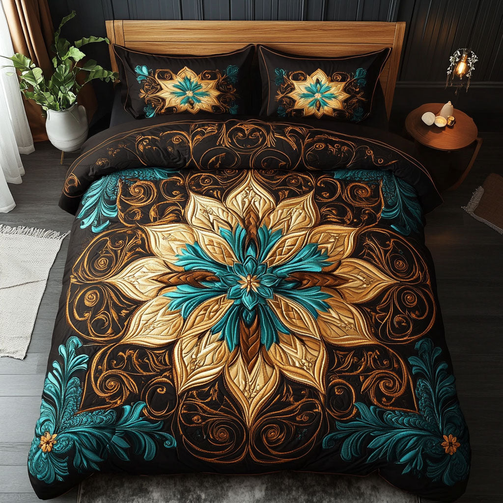 Sunburst Dream Quilted Bedding Set Rustic Home Bedspread Set Gift For Mom