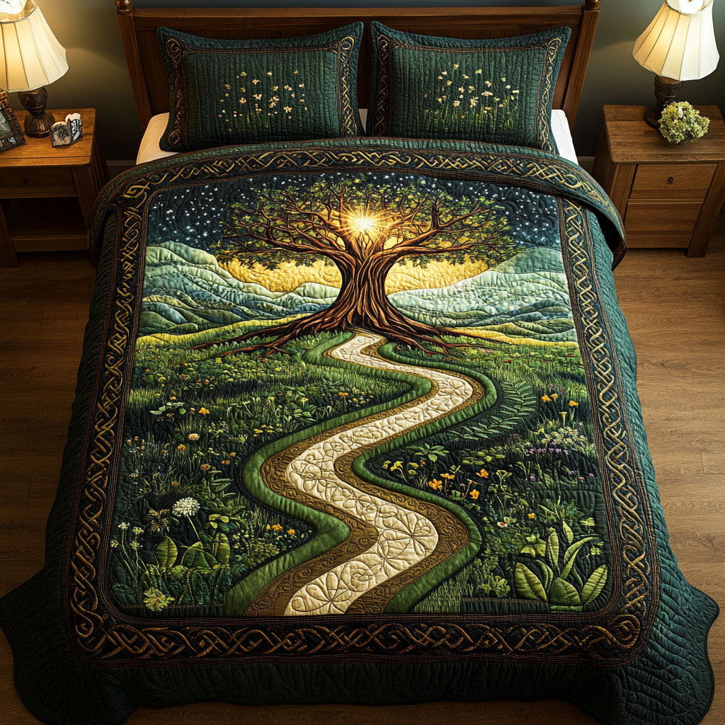 Life's Embrace Quilted Bedding Set Vintage Bedroom Bedspread Set Home Decor Gift