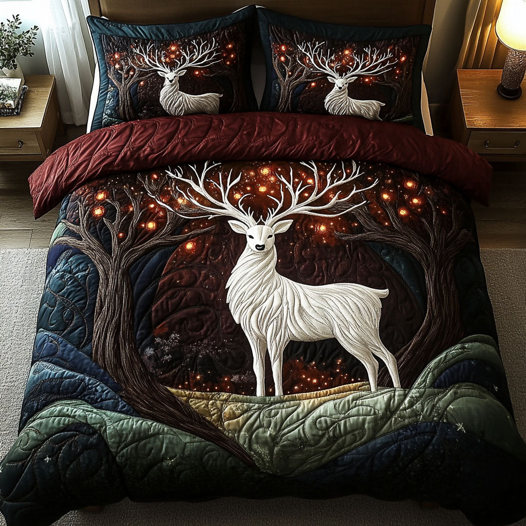 Woodland Wanderer Quilted Bedding Set Woodland Nature Bedspread Set Nature Lover Gift