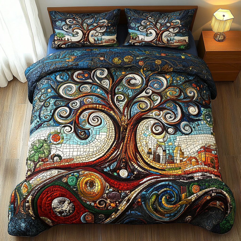 Ancient Wisdom Quilted Bedding Set Cozy Bedroom Bedspread Set Gift