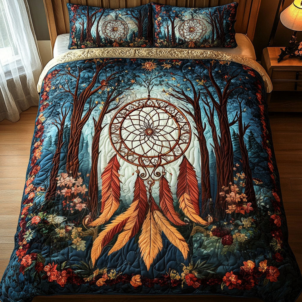 Soul Catcher Quilted Bedding Set Southwest Native Bedspread Set Western Lover Gift
