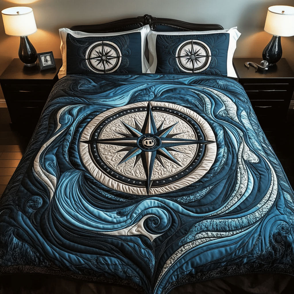 Adventure Awaits Quilted Bedding Set Vintage Bedroom Bedspread Set Bedroom Decor Gift