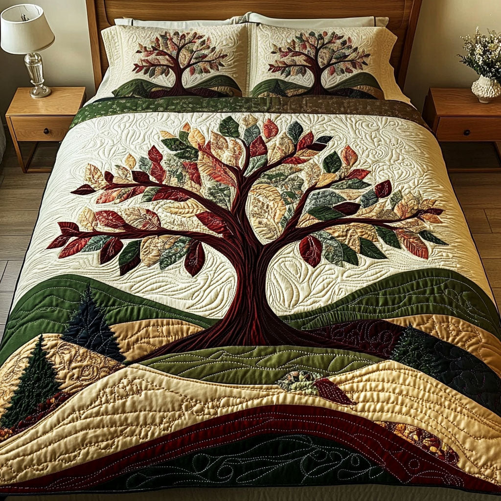 Forest Haven Quilted Bedding Set Enchanted Forest Bedspread Set Outdoor Lover Gift