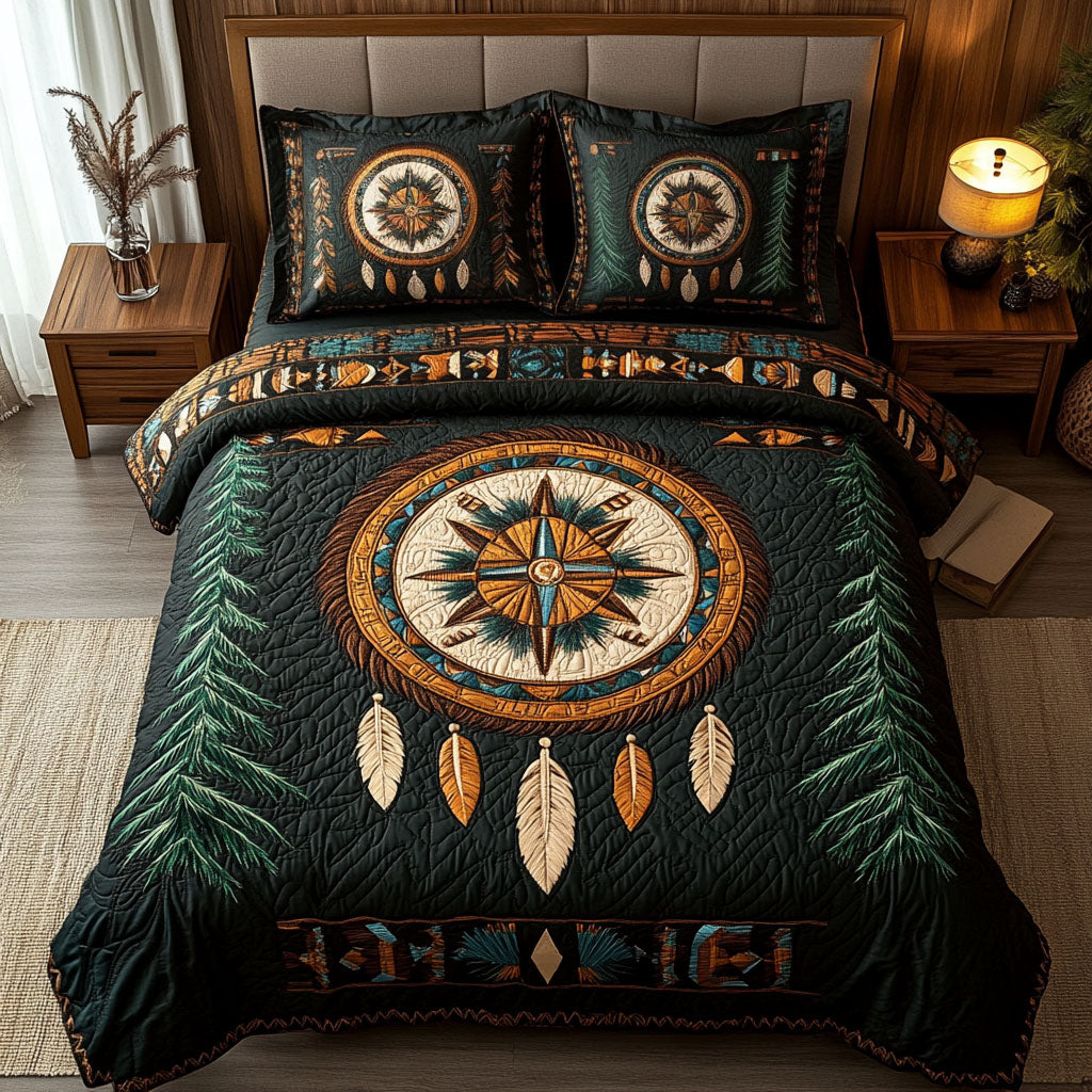 Feathered Pathways Quilted Bedding Set Rooster Farm Bedspread Set Farmhouse Gift