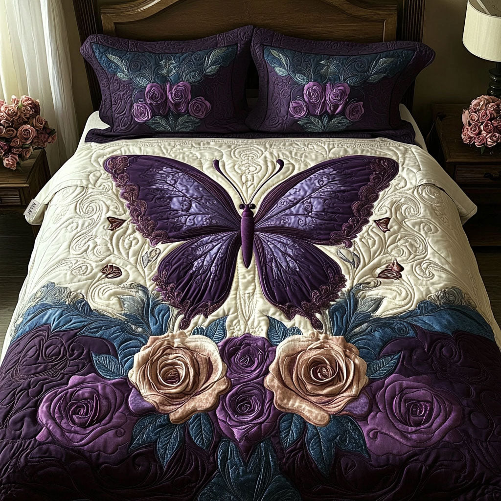 Butterfly Dreams Quilted Bedding Set Butterfly Garden Bedspread Set Gift For Mom