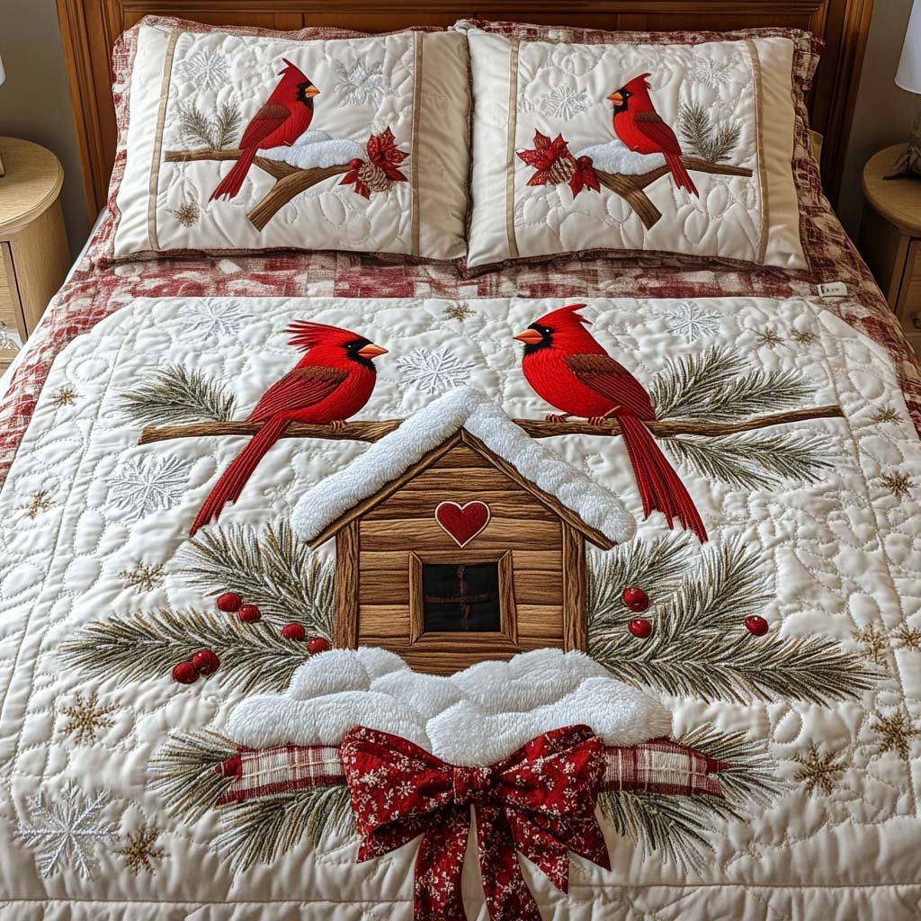 Cozy Cabin Quilted Bedding Set Cabin Lodge Bedspread Set Lake House Gift