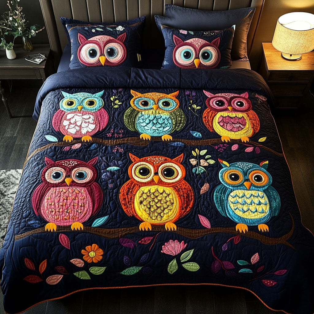 Wise Woods Quilted Bedding Set Cabin Woodland Bedspread Set Cabin Decor Gift